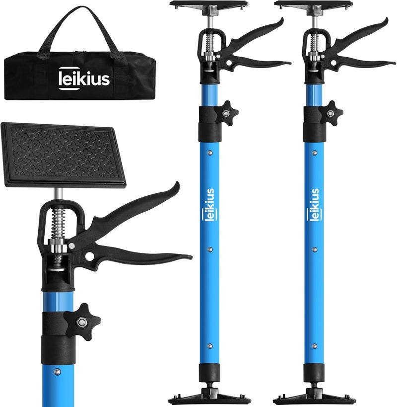 Leikius 2PK Steel Cabinet Jacks for Installing Cabinets,21.3-45.3Inches, Adjustable 3rd Hand Support System,Telescopic Hand Support Pole, Third Hand Tools Support Pole 132LB Load for Lifting Drywall - Image 1
